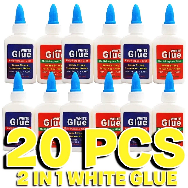 BUY 10 TAKE 10=20PCS 2in1 White Glue 40g Student Hand Work School Supplies Office Supplies Stationary DIY Craft BUY 10 TAKE 10=20PCS 2in1 White Glue 40g Student Hand Work School Supplies Office Supplies Stationary DIY Craft