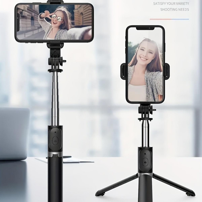 BUY 1 TAKE 1 Retractable Selfie Stick with Remote Control, Universal Smartphone Tripod, 360° Rotatable Ball Head, Portable Live Streaming Stands with Optional Ring Lights